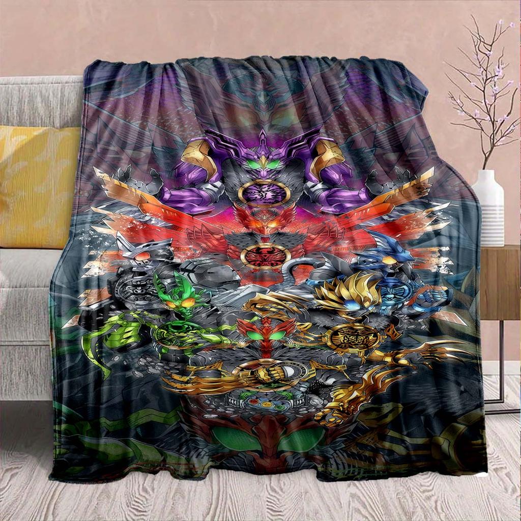 Kamen Rider Anime Flanelldecke – Weich, Warm, Perfekt für Sofas, Bettwäsche, Camping, Reisen, Büro und Wohnkultur – QJY