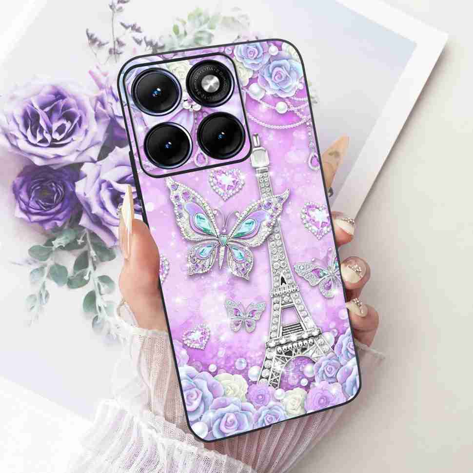 Motorola Edge 70 Fusion 5G tokhoz Rajzfilm Macska Panda TPU Fekete Borító XT2605-1 XT2605-2 XT2605-4-hez Puha Szilikon Telefon Tokok