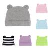 Baby Hat Comfortable Solid Color Hats Cute Ear Shape Cotton Cap Newborn Photography Props 0-3Months Infant Bonnet Autumn Spring