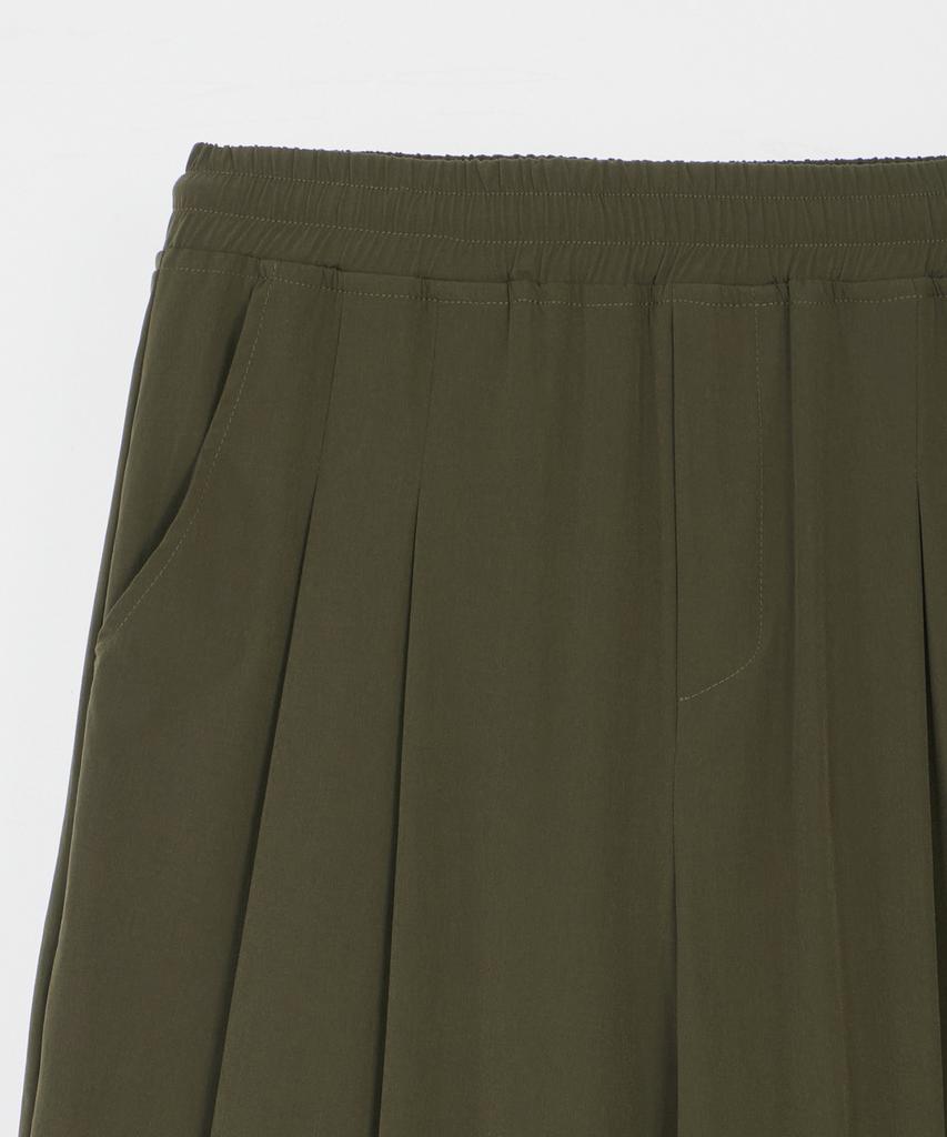 GLW Double-Pleat Wide Nylon Pants Khaki
