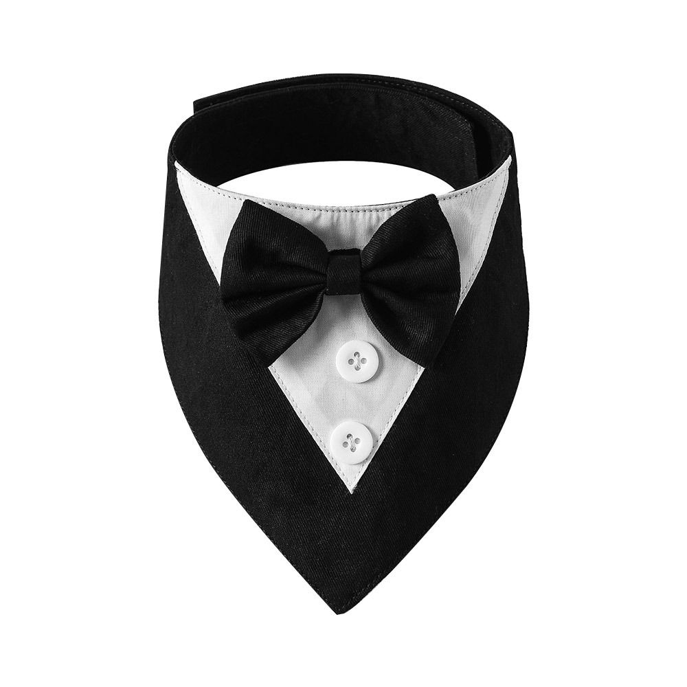 Fashion Tuxedo Bow Ties Pet Accessories Dog Necktie Bow Tie Collar Pet Saliva Towel Formal Tie