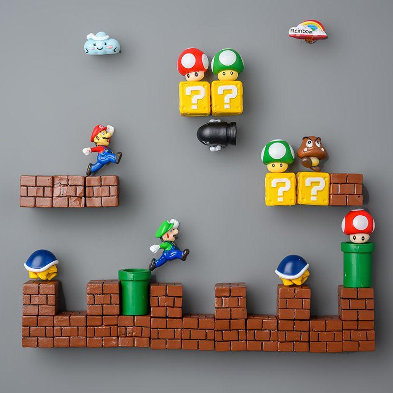 3d Super Mario Refrigerator Stickers For Diy Home Decoration