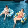 Aufblasbarer Schwimmsessel für den Pool mit Getränkehalter, ergonomische Kopfstütze, U-förmiger Liegestuhl für den Swimmingpool, PVC, schwimmendes Sofa für Kinder und Erwachsene, Wasserhängematte
