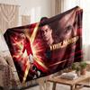 Personalisierte Fleece-Decke Cristiano Ronaldo mit Fußball-Logo, Individueller Name Text Weich Warm Home Überwurfdecke