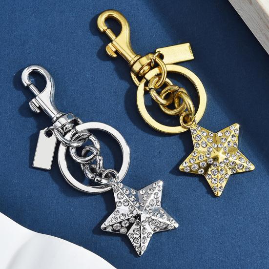 Keychain Pendant Rhinestones Inlaid Strawberry Shape Key Chain with Lobster Clasp Bag Charm Backpack Accessory
