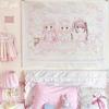 Neuer Super Süßer Mädchen-Print Wandteppich Lolita Anime Loli Stil Wandbehang Heimdeko Kawaii Zimmer Ästhetischer Hintergrundstoff