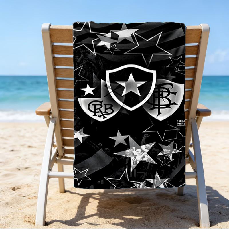 Botafogo Football Club Printed Beach Towel, Super Soft Microfiber, Perfect Gift Birthday, for Pool, Beach, Travel, for Family and Friends