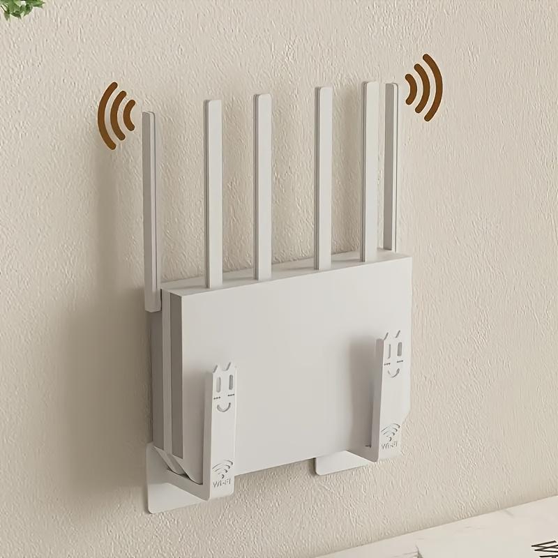 2 Stück bohrfreies Montagegestell-Wandmontiertes Set-Top-Box-Halter für Wohnzimmer, Praktischer Organizer mit Zusatzhaken