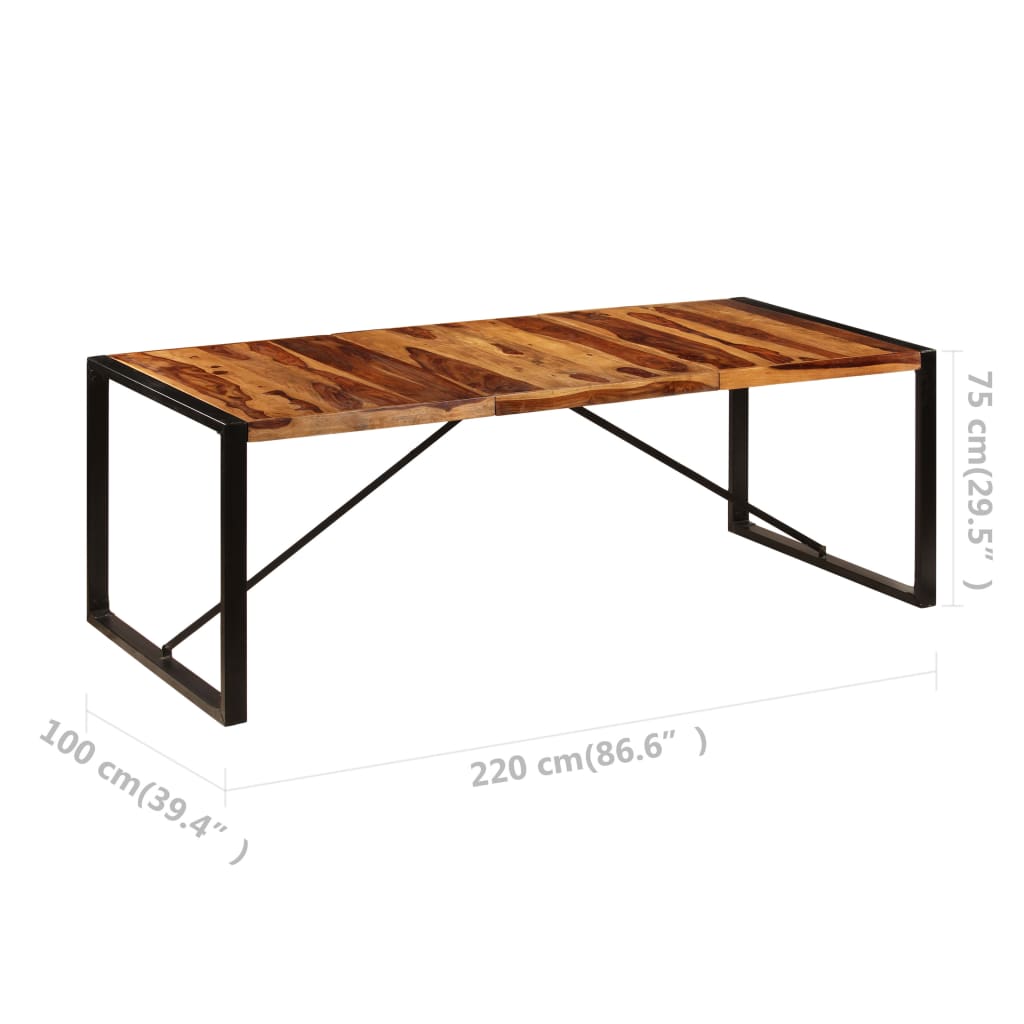 Dining Table 220 X 100 X 75 Cm Solid Acacia Wood