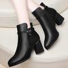 Women's Solid Color Thick Heel Fashion Sexy Boots Leather Shoes Fashion High Heels Fashion Boots Short Boots Women's Shoes