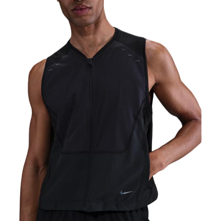 Nike Solid Color Spliced V-Neck Zipper Sleeveless Vest Men Tops HV2007-010
