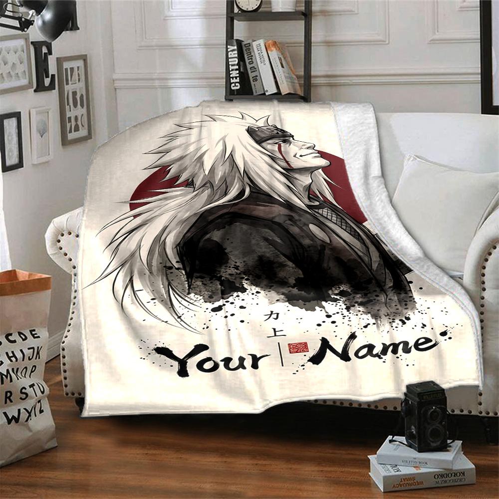 Naruto Charakter Text Personalisierbare Decke Geschenk Personalisierbare Decke Weich Warm Gemütlich Perfekt für Sofa Heimdeko Couch Büro Vier Jahreszeiten Universell