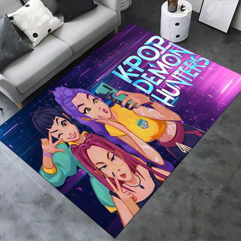 Demon Hunters Kpop Carpet Rug for Living Room Bedroom Home Sofa Decoration,Kids play Non-slip Floor Mat