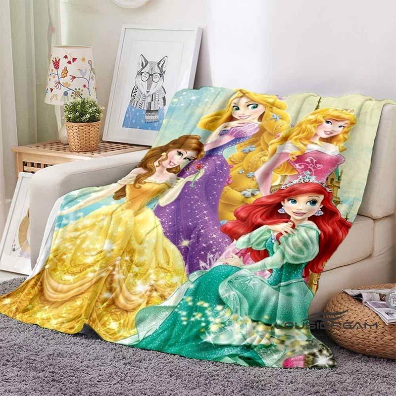 3D Printed Disney Princess Cartoon Blanket, Suitable for All Seasons, Wearable By Children and Adults, A Luxurious Gift Choice.