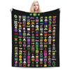 Geometry Dash Difficulty Demon Faces Plush Blanket Kids Flannel Throw Blanket For Living Room Warm Soft Quality Bedspread Gift