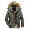Autumn and Winter Clothes Medium and Long Cotton-padded Clothes Men's Velvet Thickened Large Size Middle-aged and Elderly Warm Cotton-padded