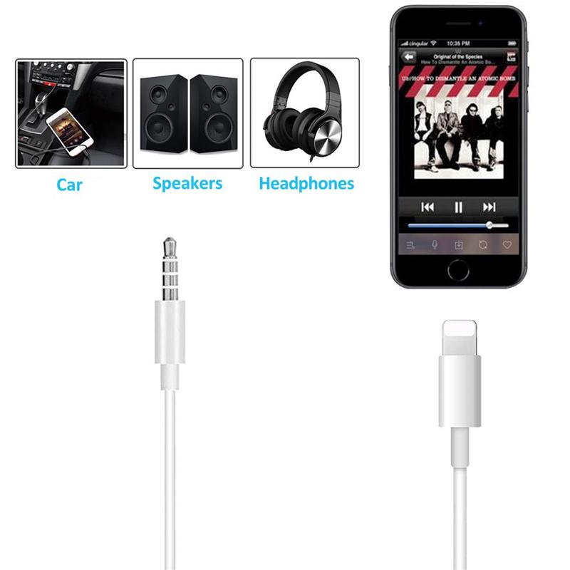 Lightning To 3.5mm Jack Audio Extension Cable Aux Cord for IPhone 11 Pro XS Max XR X 10 8 7 Plus Car Speaker Headphone Connector