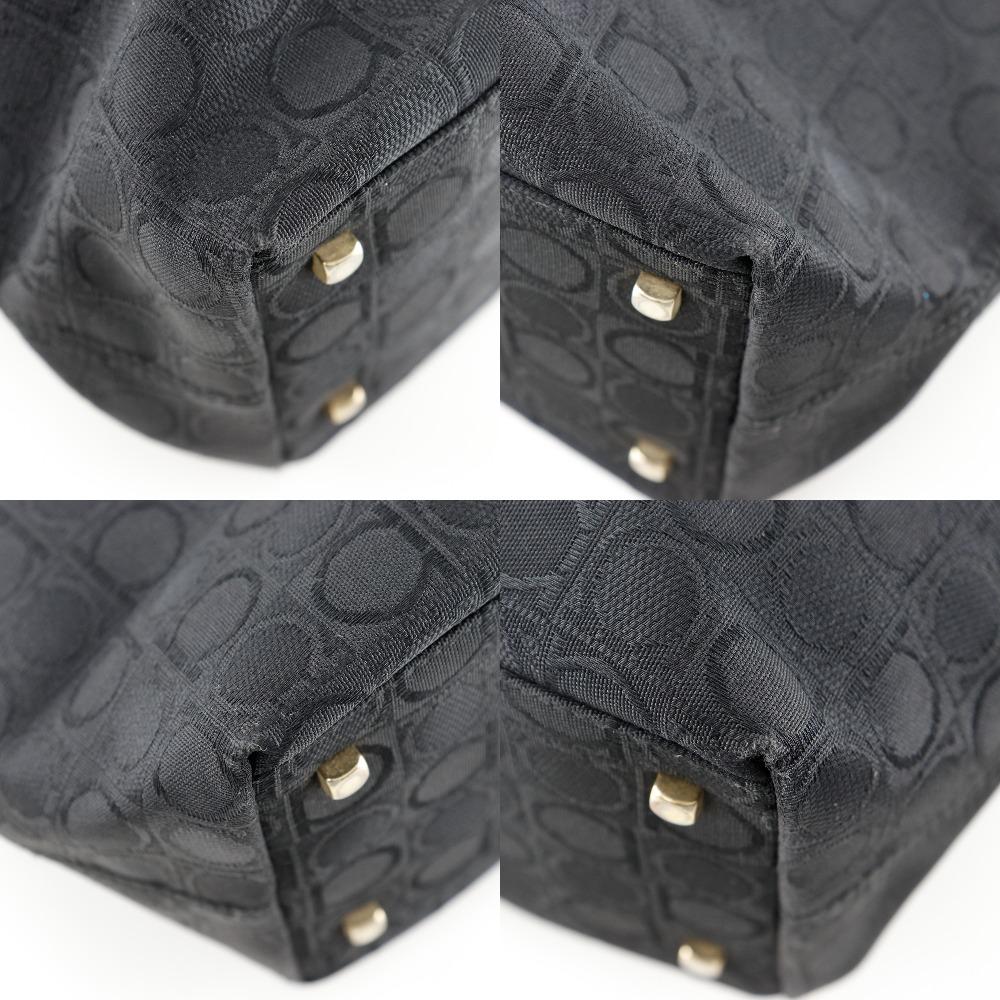 Salvatore Ferragamo Gancini Tote Çanta AU-21-2812 siyah Naylon kanvas Kadın Kullanılmış