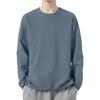 Men Sport Top Loose Pure Color Round Neck Quick-drying Plus Size Mid Length Long Sleeves Homewear Gym Running Basketball T-shirt