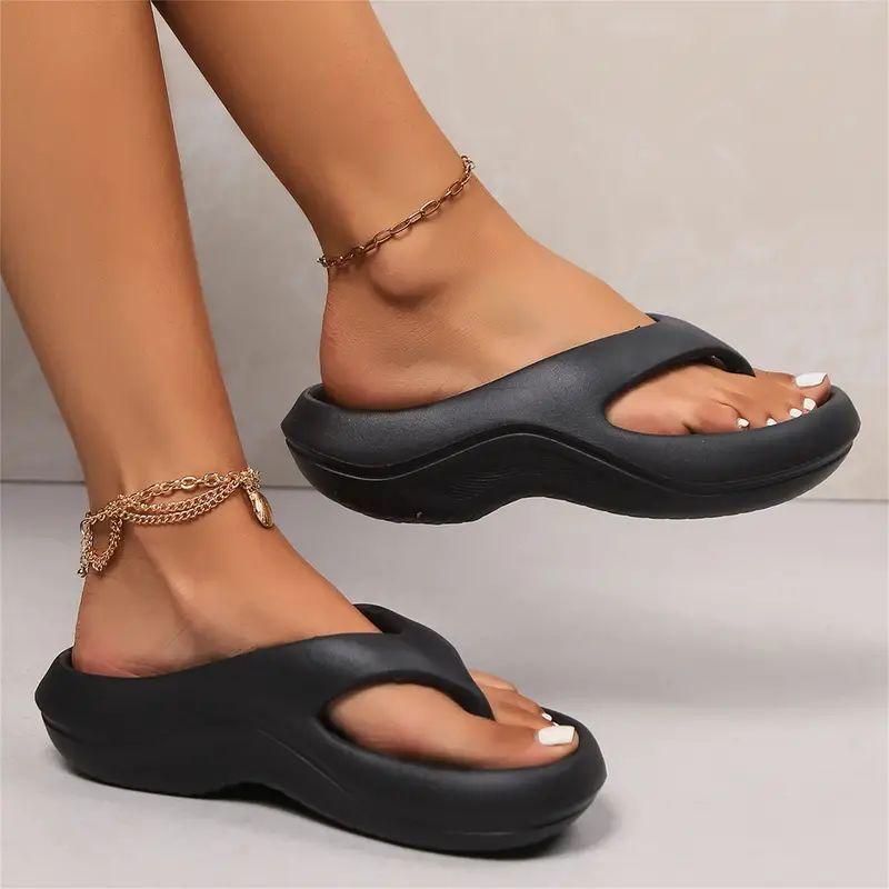 Thick Platform Eva Flip Flops for Women Summer Clip Toe Non Slip Beach Sandals Woman Comfortable Soft Sole Cloud Slippers