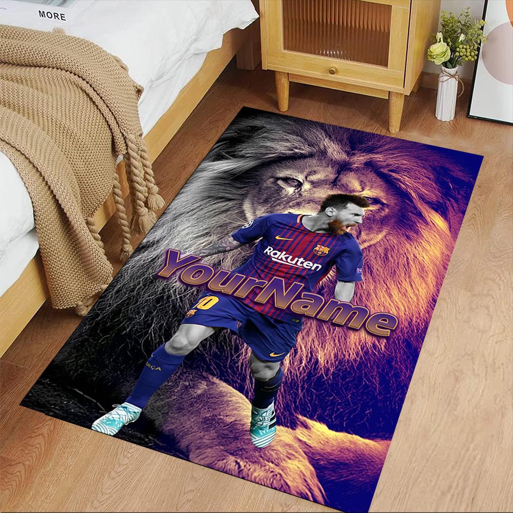 Messi Customizable Name Floor Rug Office Rug Perfect for Hallway Bedrooms Balcony Outdoor Antislip Carpet Anime Office Decor Perfect Gift for Women/Me
