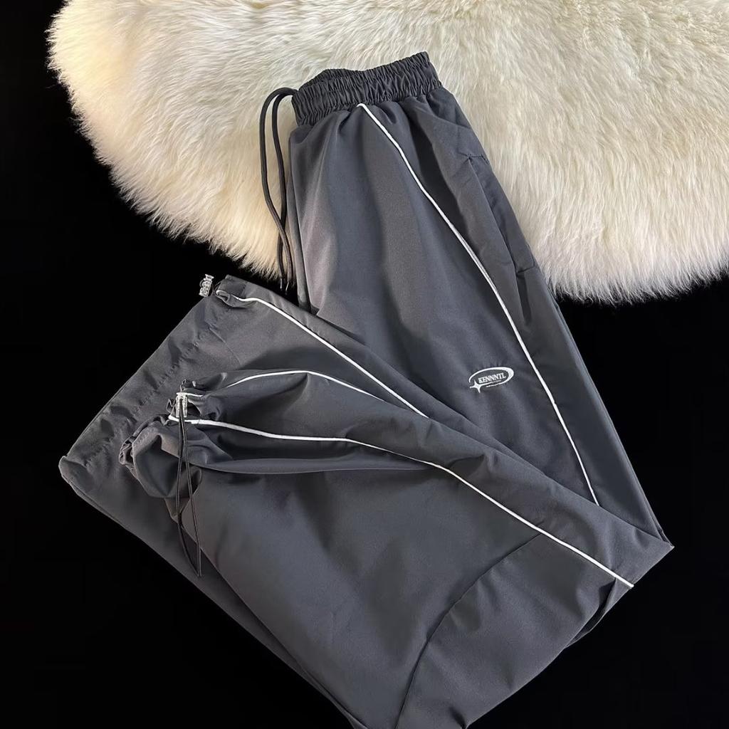 American Men's Casual Track Baggy Cargo Pants Wide Leg Streetwear Sweatpants Techwear Korean Y2K Pants Clothes Men