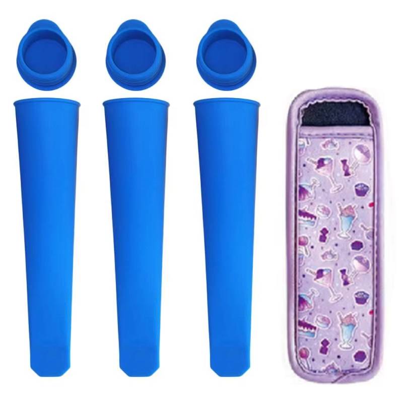 Silicone Popsicle Molds Reusable Ice Pop Molds For Kids DIY Frozen Popsicle Maker BPA Free Popsicle Tubes with Yogurt Sticks