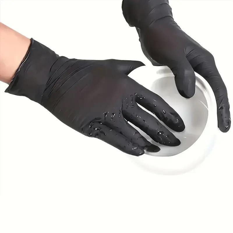 Black Reusable Nitrile Gloves Waterproof & Non-Slip Kitchen Cleaning Gloves for Working Cleaning Supplies Disposable Gloves
