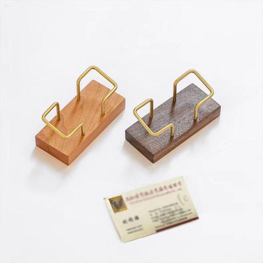 Tabletop Shelf Wooden Card Holder Walnut Wood Cards Display Stand Business Card Holder High-End