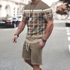 2024 Sportswear Fashion Mens Short Sleeve T Shirt And Sports Shorts Summer Casual Vintage Patchwork Suit Mens Two Piece Suit