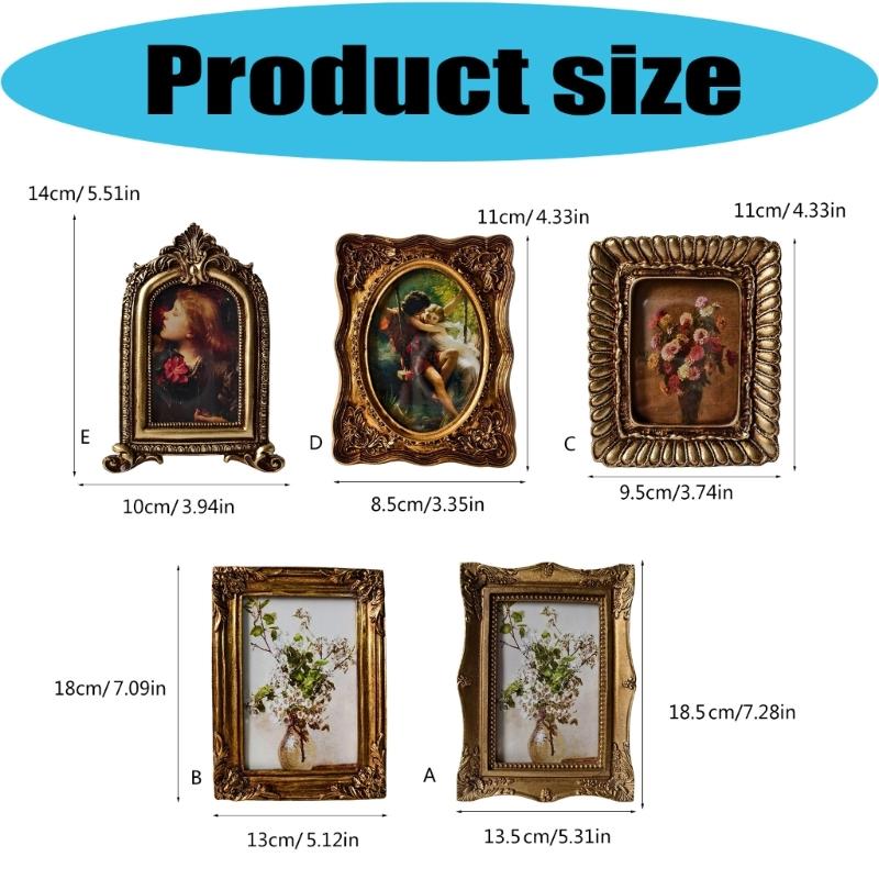 Antique Ornate Oval Photo Frame for Tabletop Wall Display,Retro Picture Frame,Decorative Photo Frame Home Decors