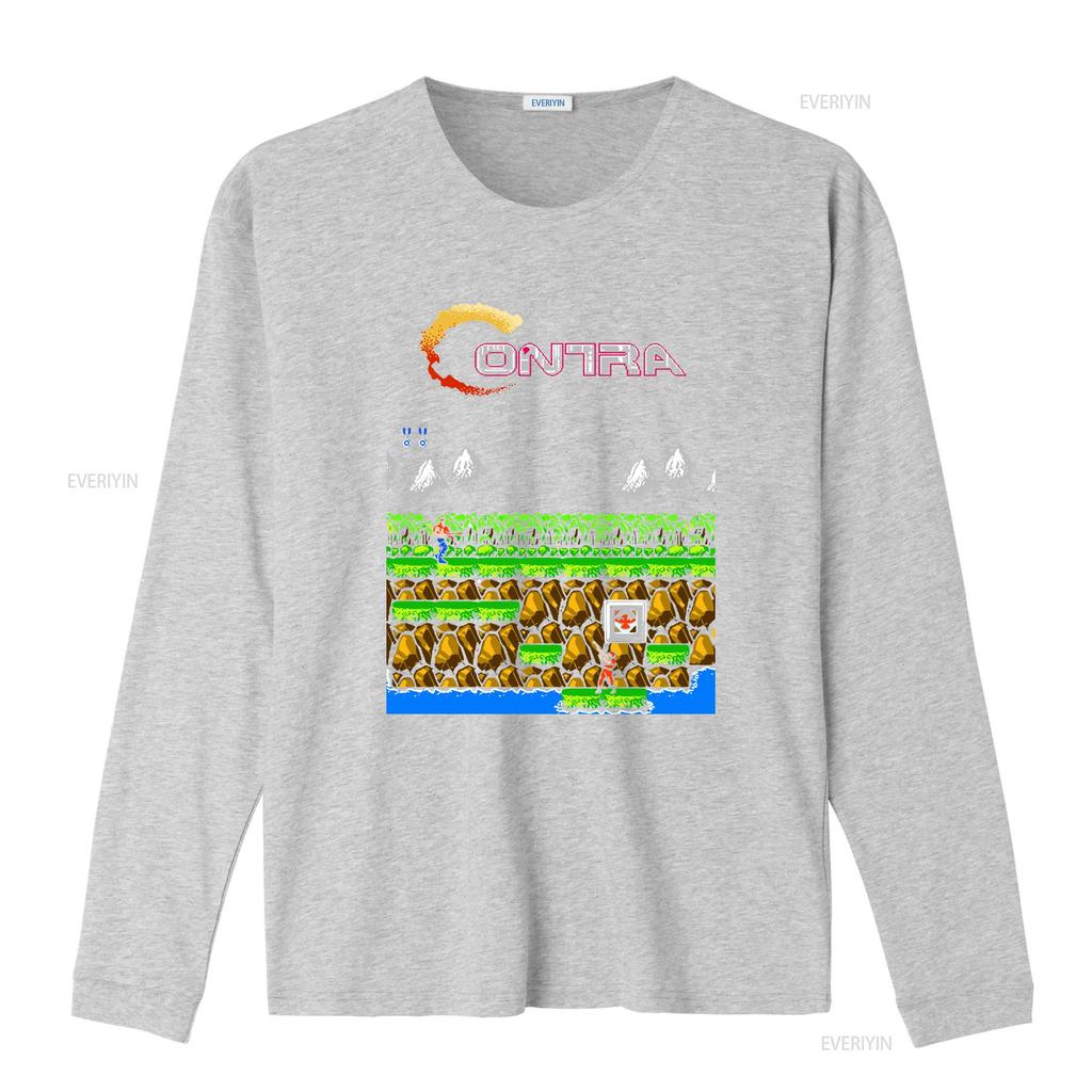 Contra Gryzor Stage 1 NES Famicom Spiel 8-Bit Bildschirm T-Shirt Arcade Klassiker Vintage Retro Design Alle Größen Vintage Gewaschen