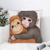 Pillow Cover Cute Baby Monkey Named Punch Plush Hugging Fashion Pillow Case For Couch Sofa Bedroom Pillowcases