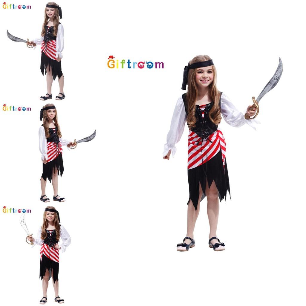 Encantador Traje de Pirata Para Meninas Em Cores Vibrantes Perfeito Para Apresentações de Palco e Diversão de Halloween