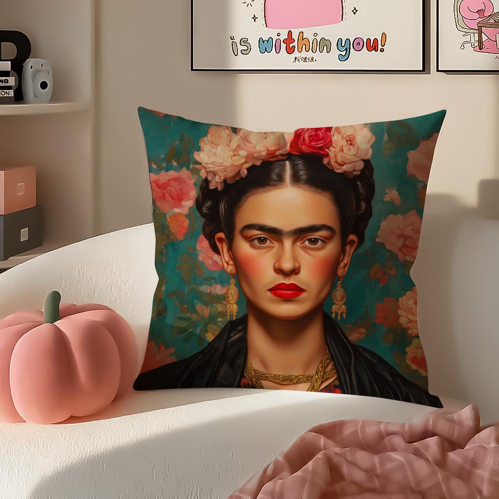 Artistic Painter FFrida KKahlo Cushion Cover Pillowcase Short Plush Invisible Zipper Room Sofa Cushion Cover