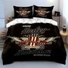 Harley-Davidson Winged Logo Bedding Duvet Cover Set Duvet Cover Pillowcases  (1*Duvet Cover 2*Pillowcases, Without Duvet Insert)
