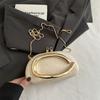 Elegant Oval Faux Leather Evening Clutch Bag for Women, Detachable Chain Strap Shoulder Crossbody Purse, Chic Party Handbag