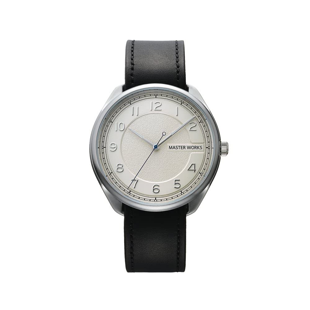 MASTER WORKS Quattro 003 MW06SI-ECBKG8 Men's Quartz Watch 39mm Italian Leather Strap Stainless Steel Case Mineral Glass 5 ATM Japan