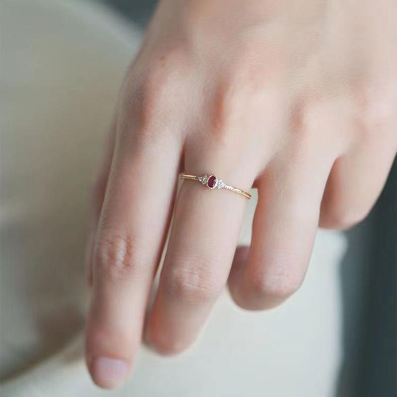New original designer craft Red gemstone adjustable Rings for Women exquisite aristocratic light luxury charm Slim Ring jewelry