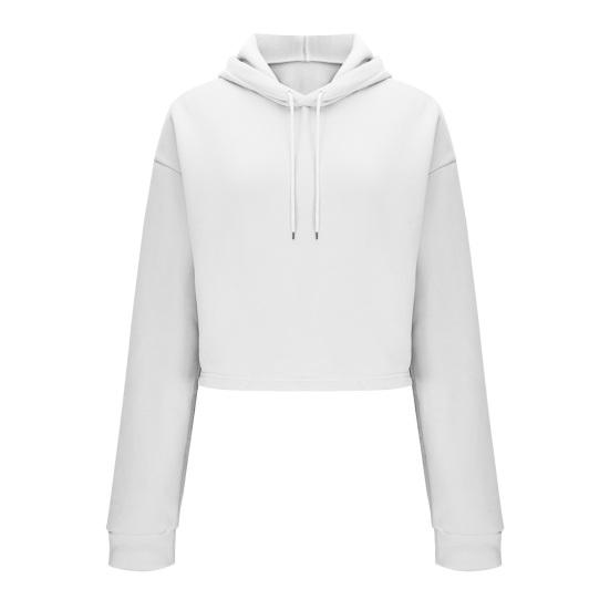 Dam Luvtröja med dragsko, Kort modell, Casual, Långärmad, Pullover, Tränings-croptoppar, Höstoutfits