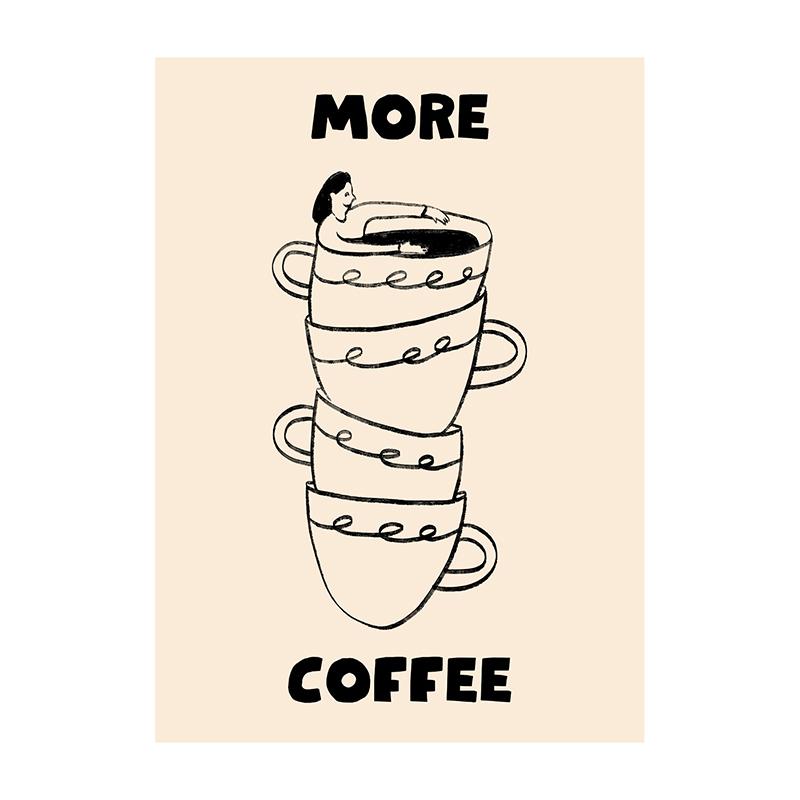 Funny Coffee Diver Art Poster New Wave Kitchen Tea Bar Wall Art Decoration Coffee Shop Wall Decor Home Office Decor Perfect Gift