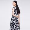 Women's Lapel Polka Dot Sleeveless Long Dress