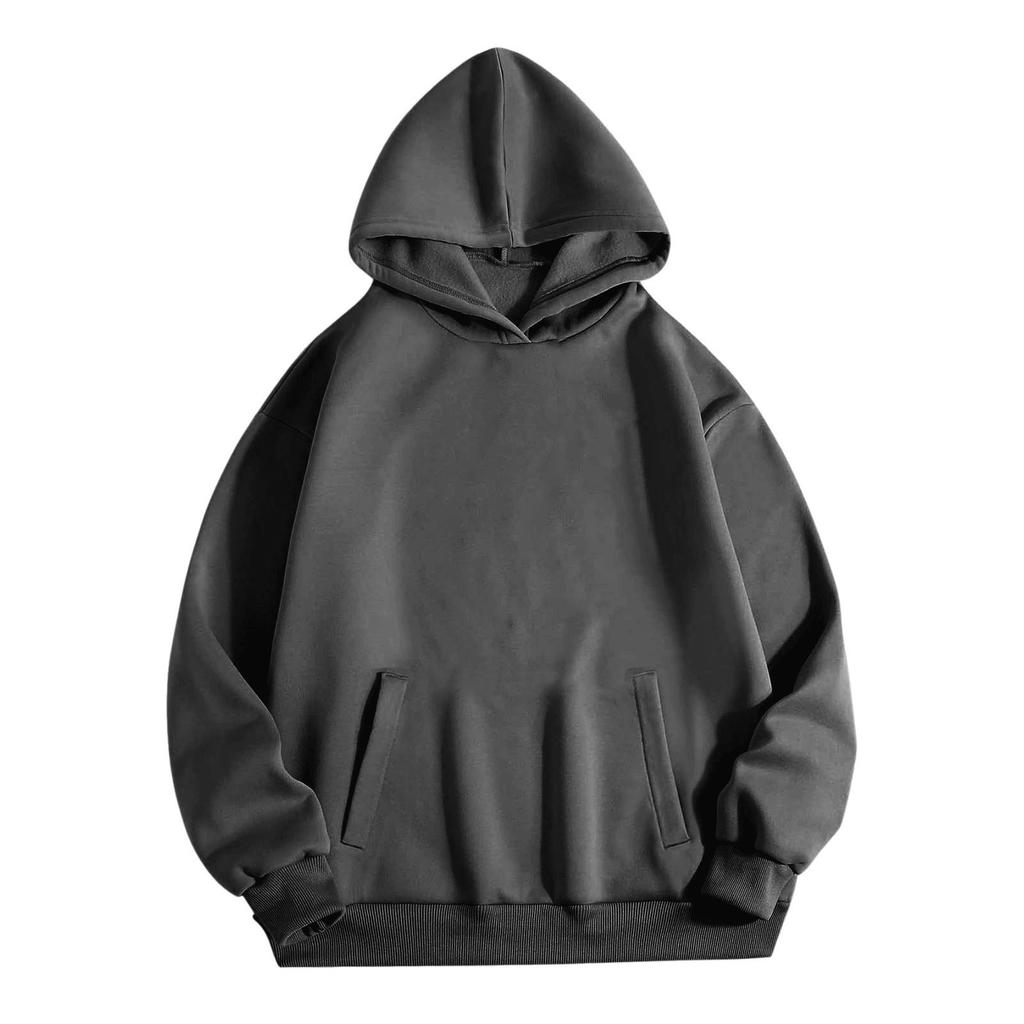 Solid Color Sweater Autumn and Winter New Women's Hooded Pocket Fleece Long-sleeved Fleece Shirt