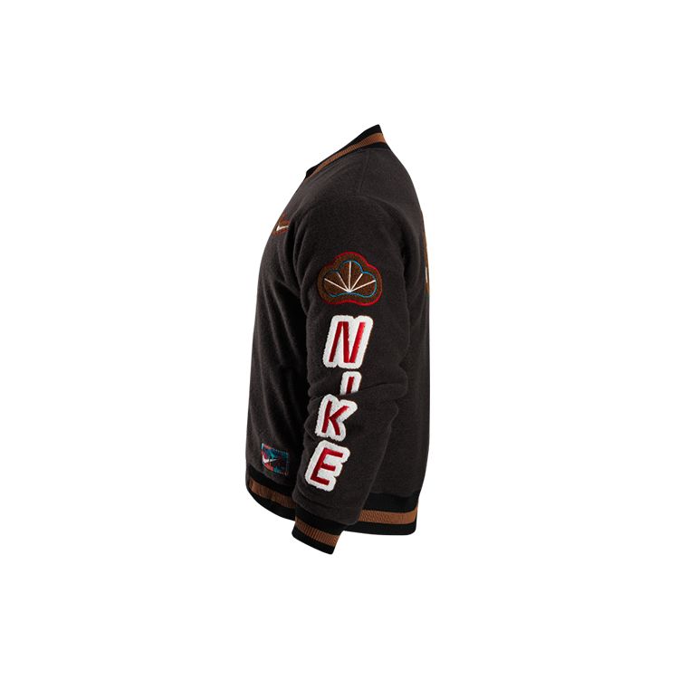 Nike CNY Jaar van de Konijn Geborduurde Letter Fleece Kraag Jas V1 Heren Bovenkleding Zwart FD4060-010