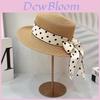 Summer Womens Straw Hat With Wide Brim And Bow For Sun Protection And Breathability