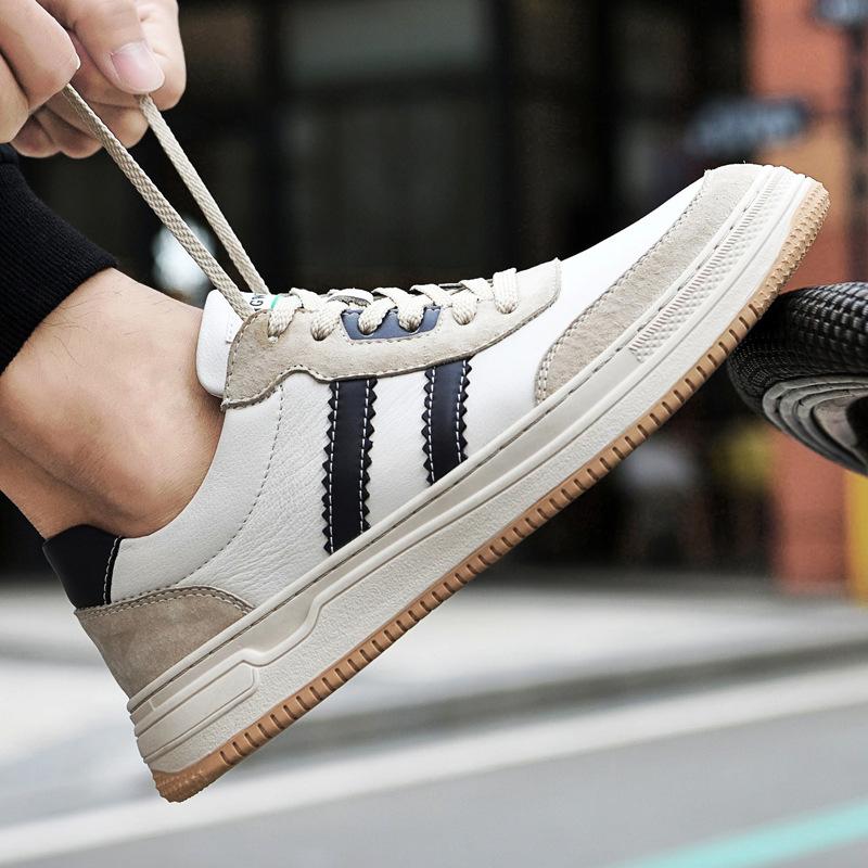 European Station Men's Shoes Spring Trend White Shoes Casual Shoes Low-top British Style Board Shoes Men's Trendy Shoes