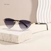 Vintage Triangle Sunglasses Women Rimless Clear Ocean Lens Gradient Fashion Cat Eye Sun Glasses for Men Lentes De Sol Mujer