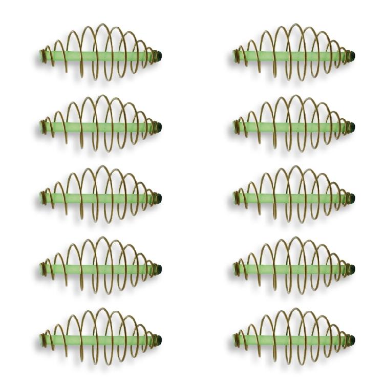 10pcs Fishing Tackle Feeder Basket Fishing Spring Feeder Coil Inline Method Feeder Fishing Tool Baits Thrower Feeder