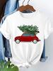 (Asian Size) T Shirt Print Fashion Cute Lovely 90s Merry Christmas Women's Top Short Sleeve T-shirts O-neck Casual New Year Clothing Graphic Tee