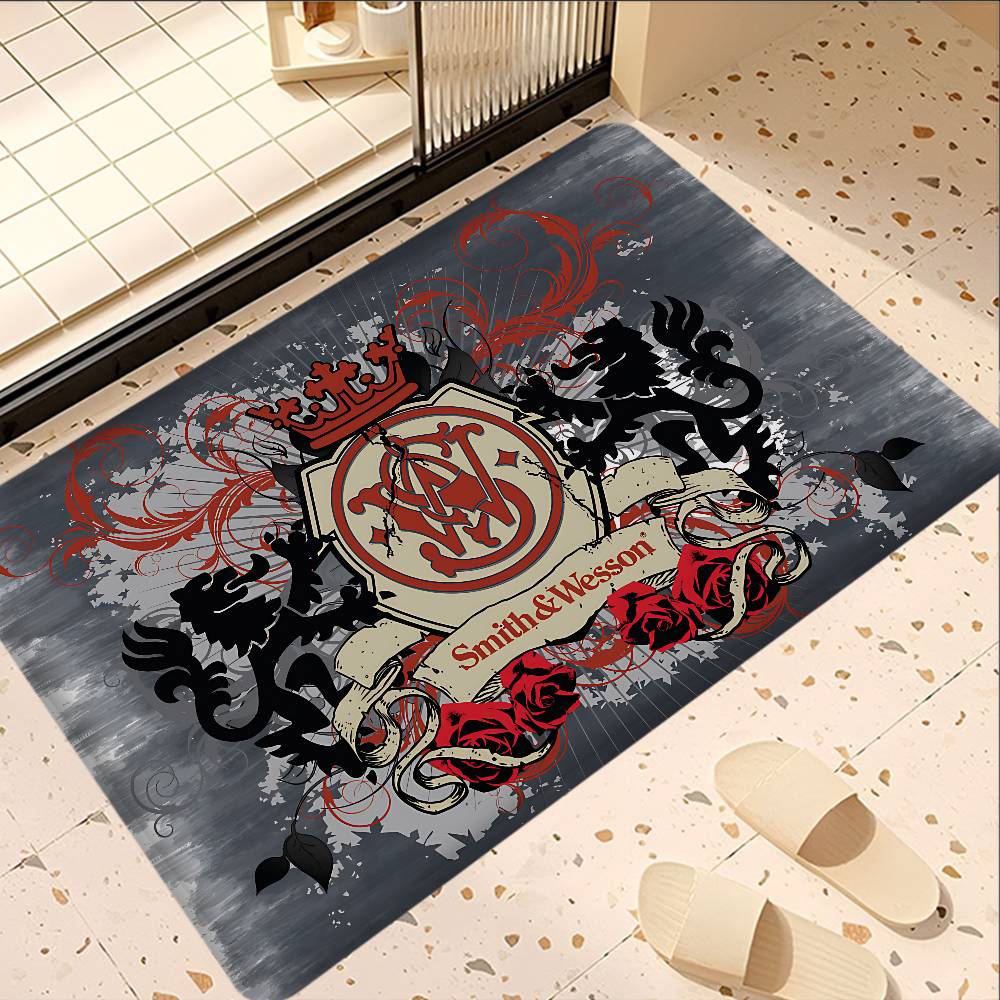 GUN Smith Wesson Bath Mat Kids Room Bedroom Decoration Balcony Anti-Slip Doormat Living Room Alfombra